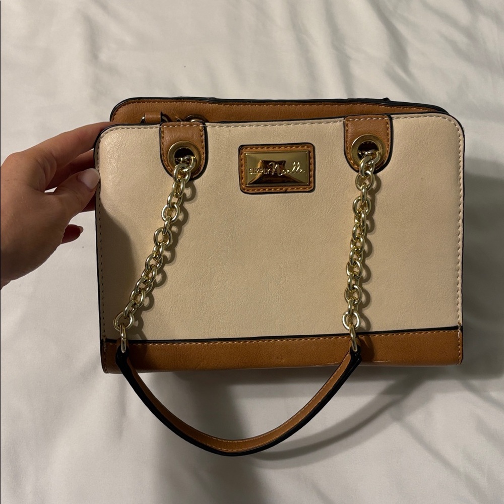 Simply Noelle Cream and Tan Mini Bag